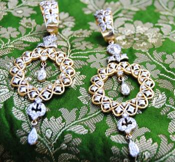 Silver Gold Dangler Earrings 1