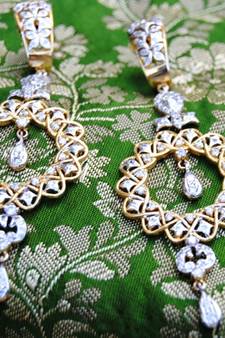 Silver Gold Dangler Earrings