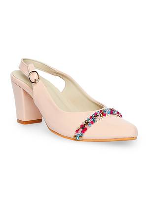 beige solid rubber sandals 1