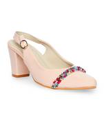 beige solid rubber sandals