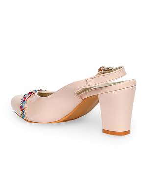 beige solid rubber sandals 2