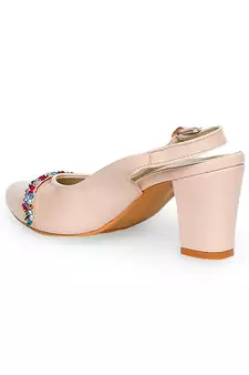 beige solid rubber sandals