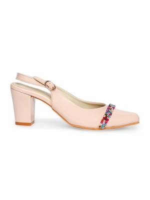 beige solid rubber sandals 3