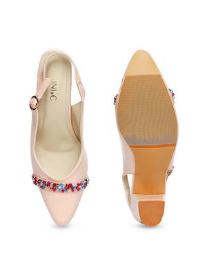 beige solid rubber sandals 4