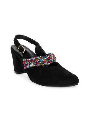 black solid rubber sandals 1