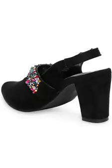 black solid rubber sandals