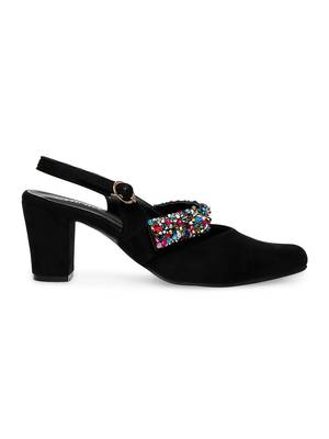 black solid rubber sandals 3