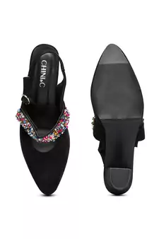 black solid rubber sandals