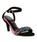 black solid rubber sandals