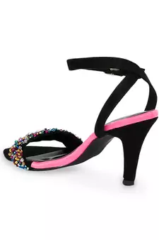 black solid rubber sandals