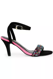 black solid rubber sandals