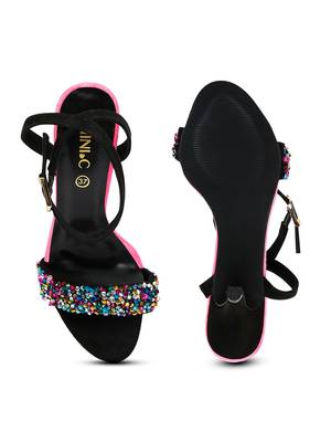 black solid rubber sandals 4