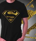 Superman Mens Glitter T-shirt at Offer,Mens Gold Special Effect Tshirt