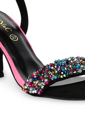 black solid rubber sandals 5