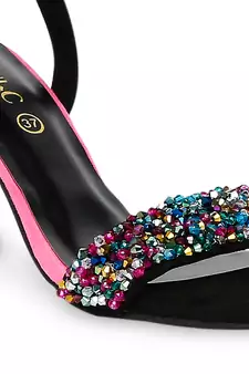black solid rubber sandals