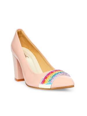 beige solid rubber sandals 1