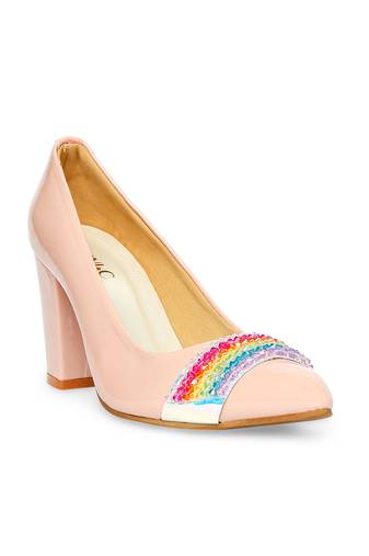 beige solid rubber sandals