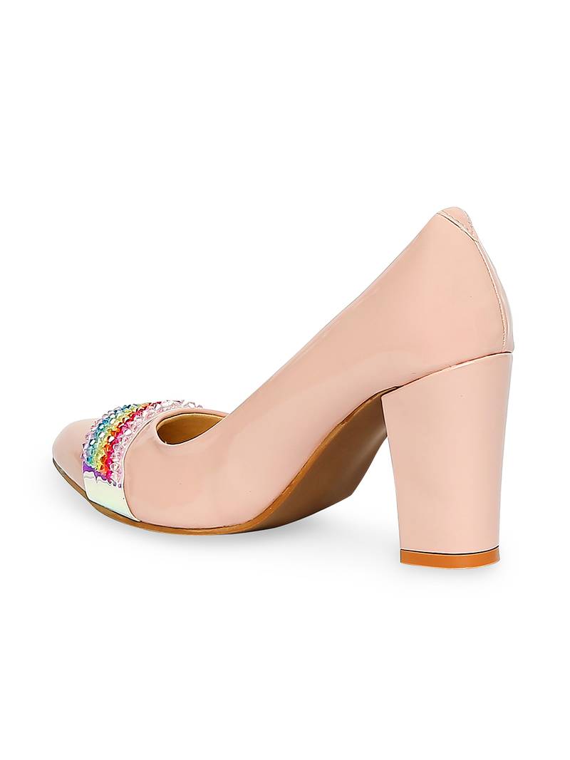 beige solid rubber sandals