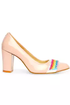 beige solid rubber sandals