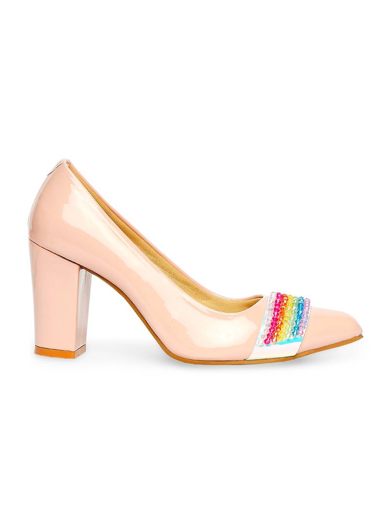 beige solid rubber sandals