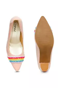 beige solid rubber sandals
