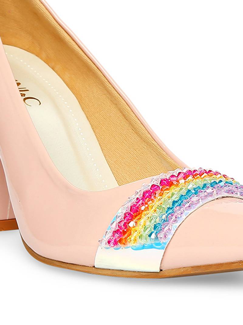 beige solid rubber sandals