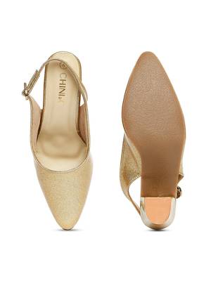 gold solid rubber sandals 4