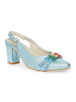 blue solid rubber sandals 1