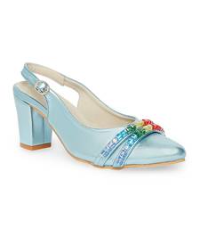 blue solid rubber sandals