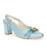 blue solid rubber sandals