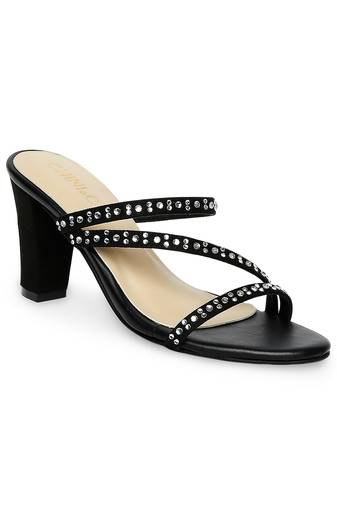 black solid rubber sandals