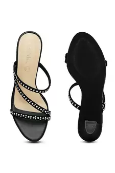 black solid rubber sandals