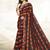  grey printed georgette saree with blouse