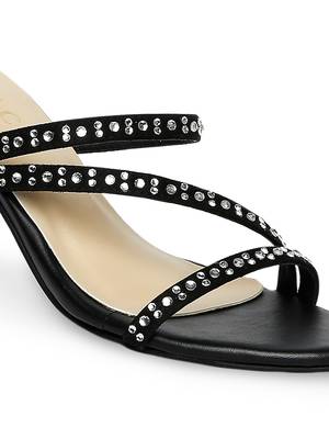black solid rubber sandals 5