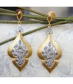 Uncut Diamond Gold Dangler Earrings