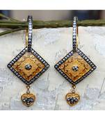 Bali Geometric Gold Dangler Earrings