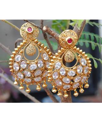 Filigree Kundan Ruby Dangler Earrings 1