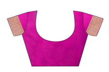 Pink woven banarasi silk saree with blouse 3