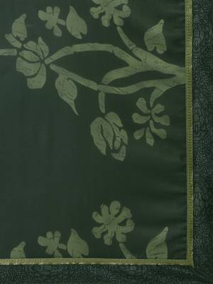 Green printed georgette saree with blouse 4