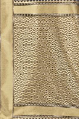 Royal blue woven banarasi silk saree with blouse 4