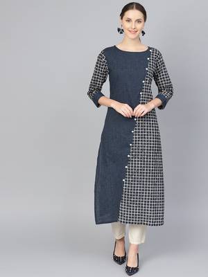 Blue printed Cotton kurti 1