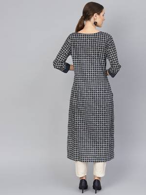 Blue printed Cotton kurti 3