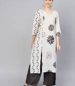 White printed Cotton kurti