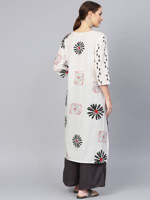 White printed Cotton kurti 4