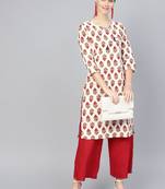 Red printed Cotton kurti