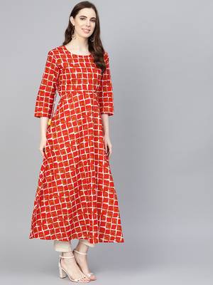 mustard printed Cotton kurti 2