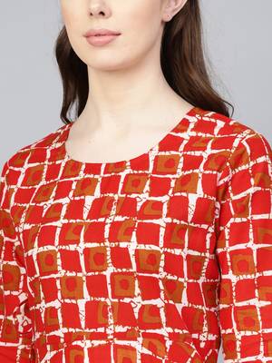 mustard printed Cotton kurti 4