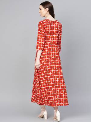 mustard printed Cotton kurti 5