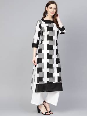 Black printed Cotton kurti 2
