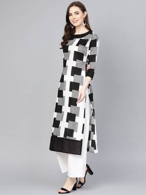 Black printed Cotton kurti 3